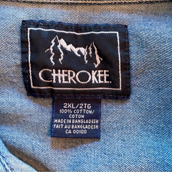 Vintage Cherokee Denim Long Sleeve button up shirt - Picture 4 of 7